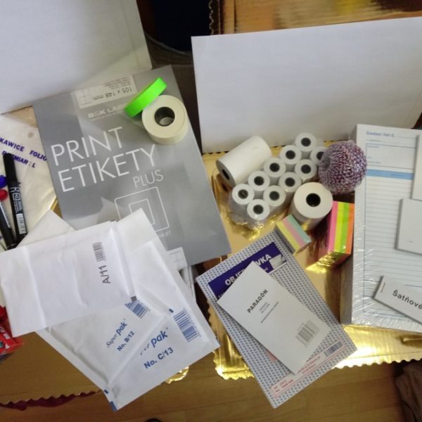 etikety, pokladničné pásky, obálky